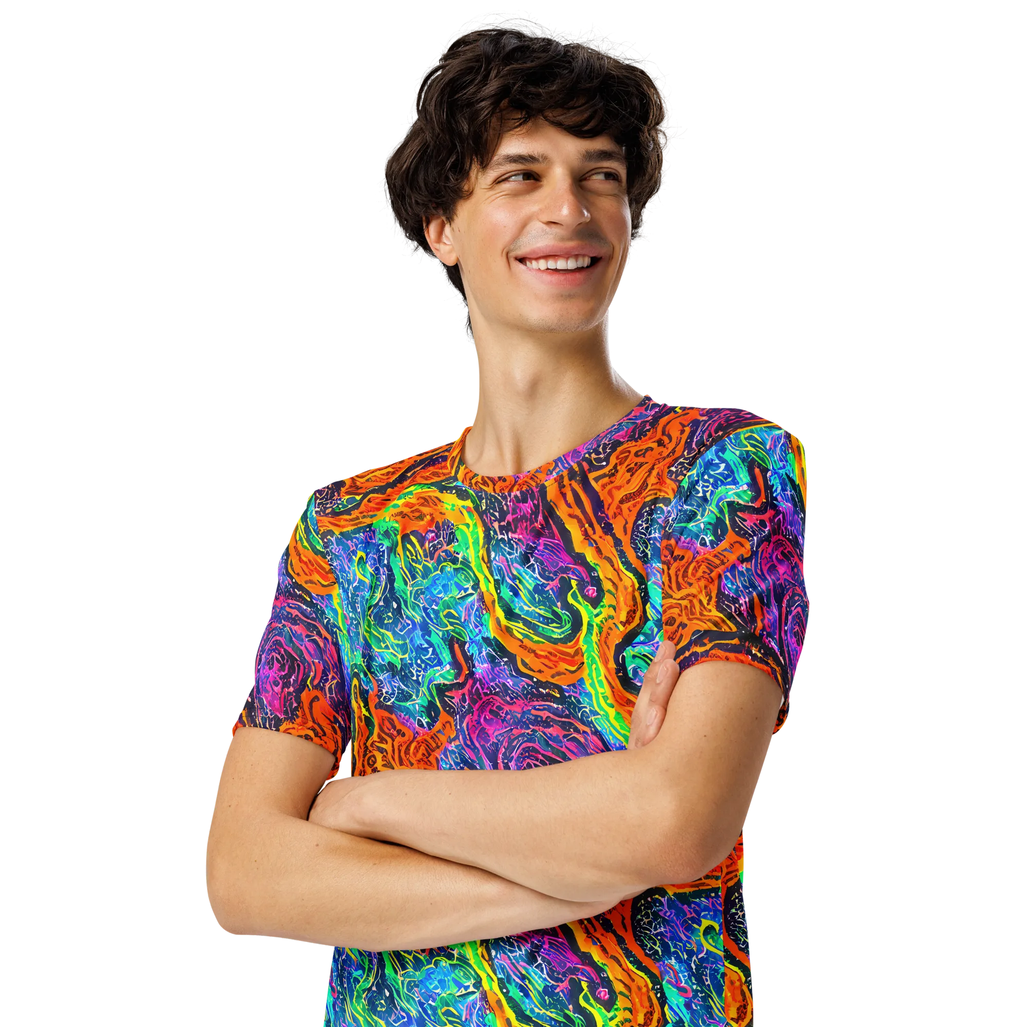 Citrus Abyss on Men's Crew Neck T-Shirt — Left Front