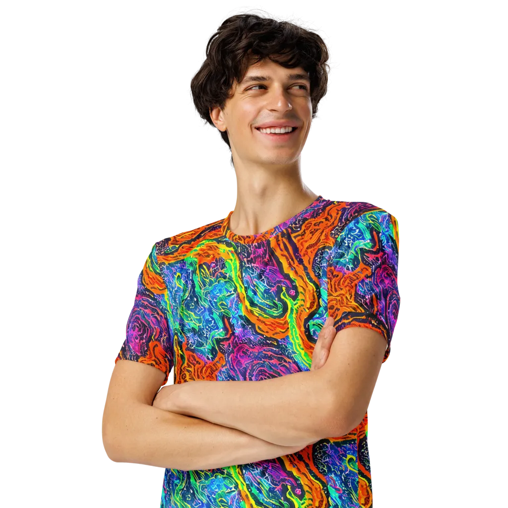 Citrus Abyss on Men's Crew Neck T-Shirt — Left Front
