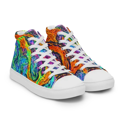 Citrus Abyss on a Men's High Top Canvas Shoes