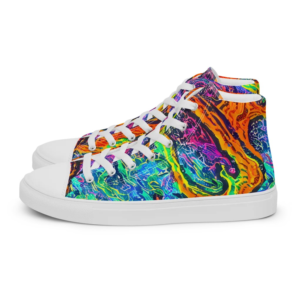 Citrus Abyss on Men's High Top Canvas Shoes — Left