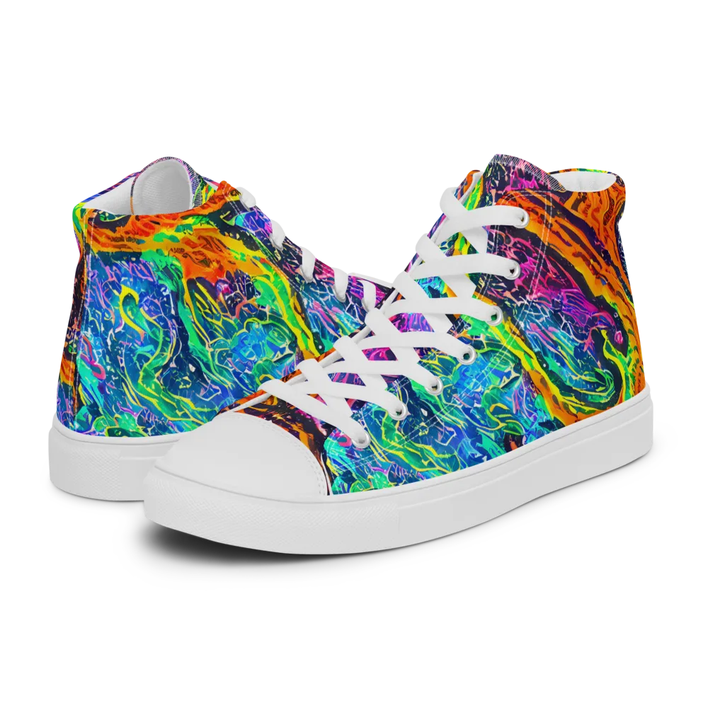 Citrus Abyss on Men's High Top Canvas Shoes — Left