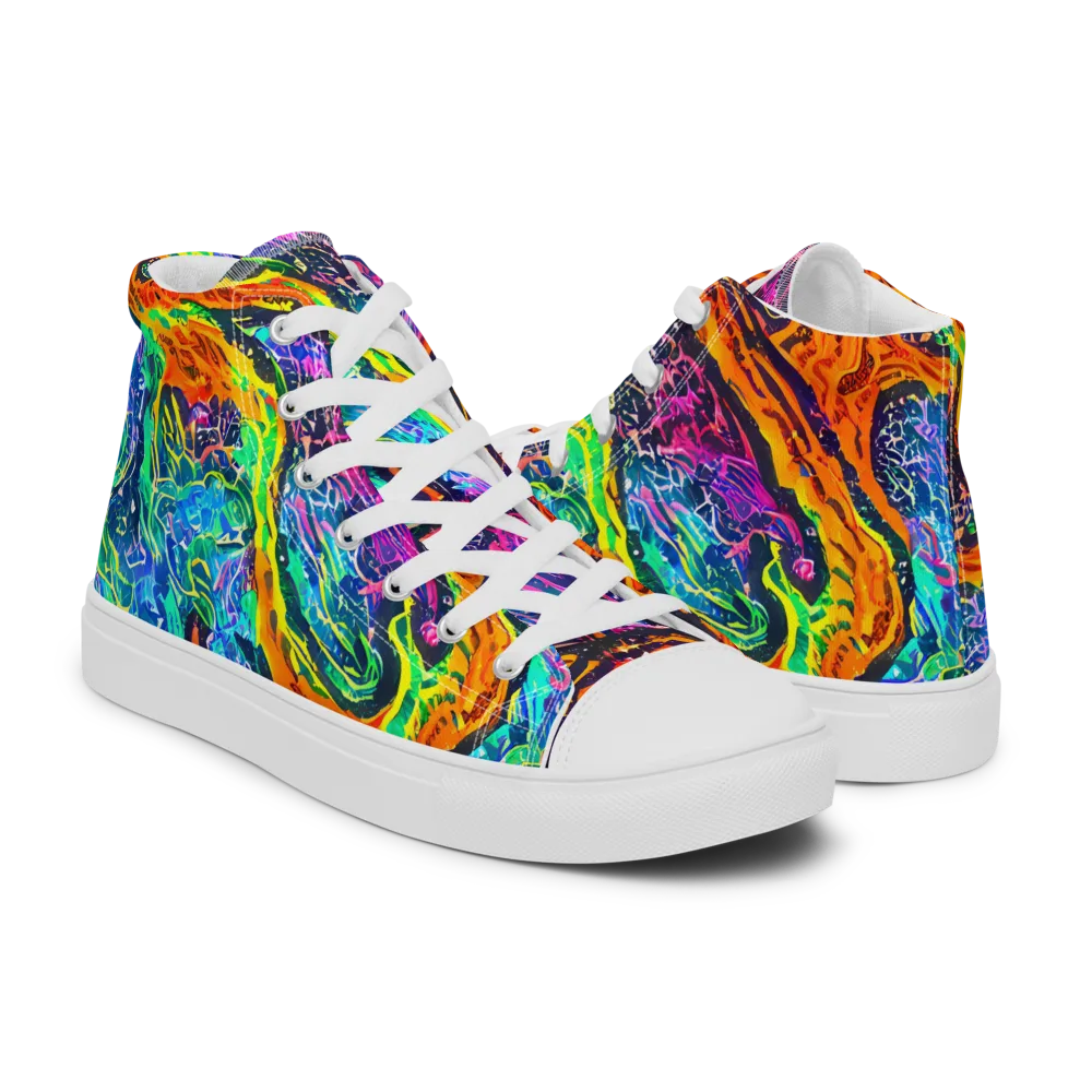 Citrus Abyss on Men's High Top Canvas Shoes — Right