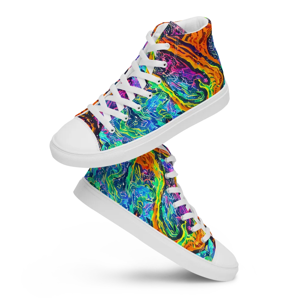 Citrus Abyss on Men's High Top Canvas Shoes — Front
