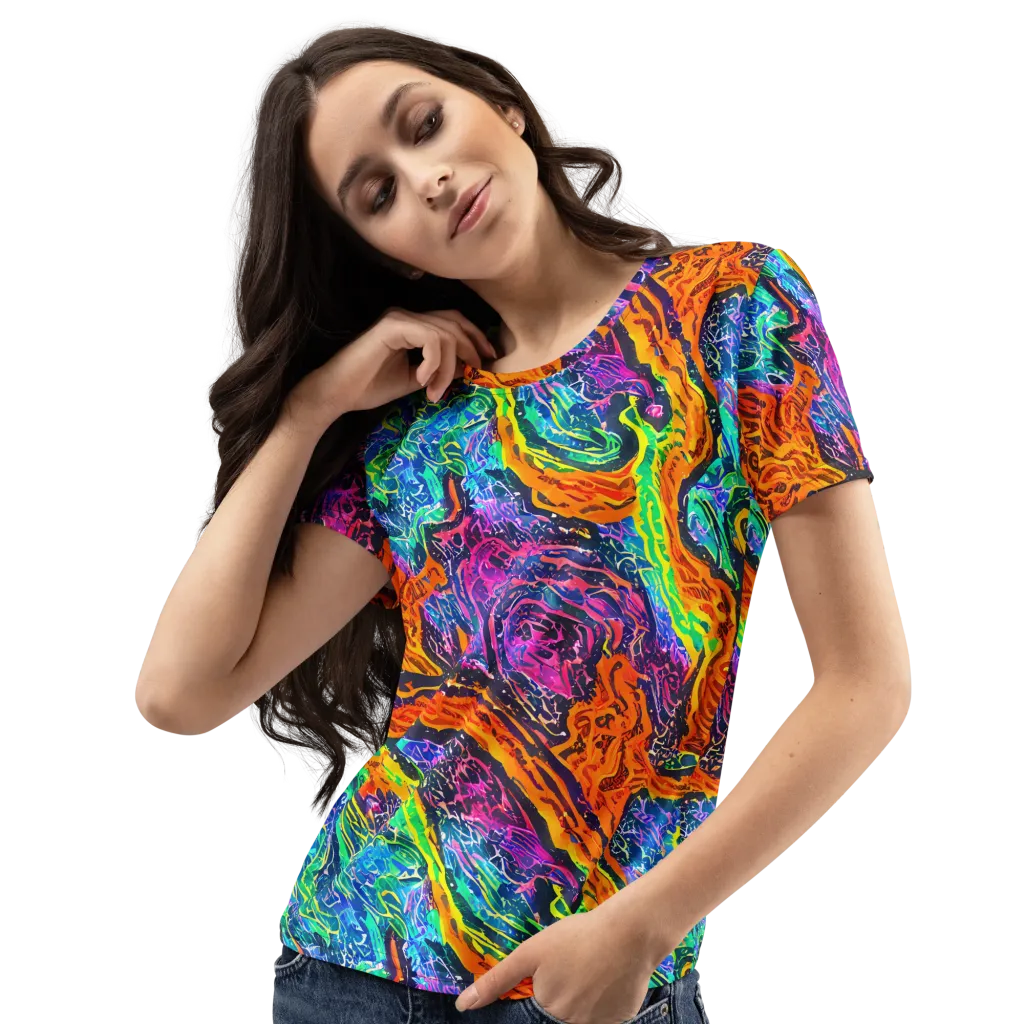 Citrus Abyss on Women's Crew Neck T-Shirt — Left Front