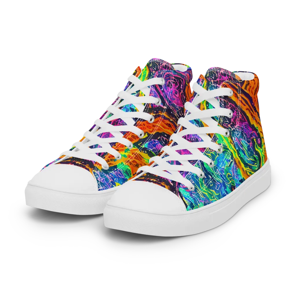 Citrus Abyss on Women's High Top Canvas Shoes — Left Front