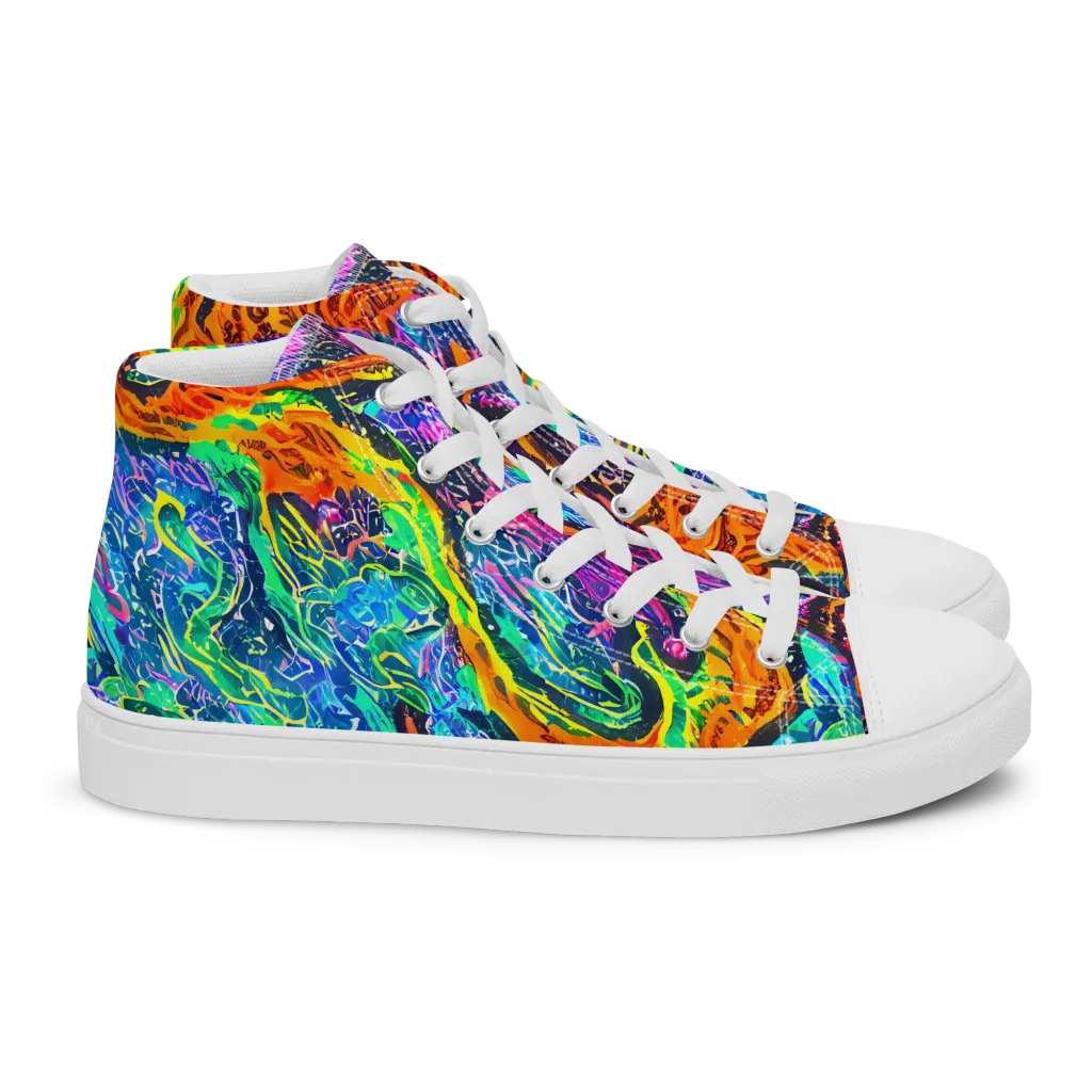 Citrus Abyss on Women's High Top Canvas Shoes — Right