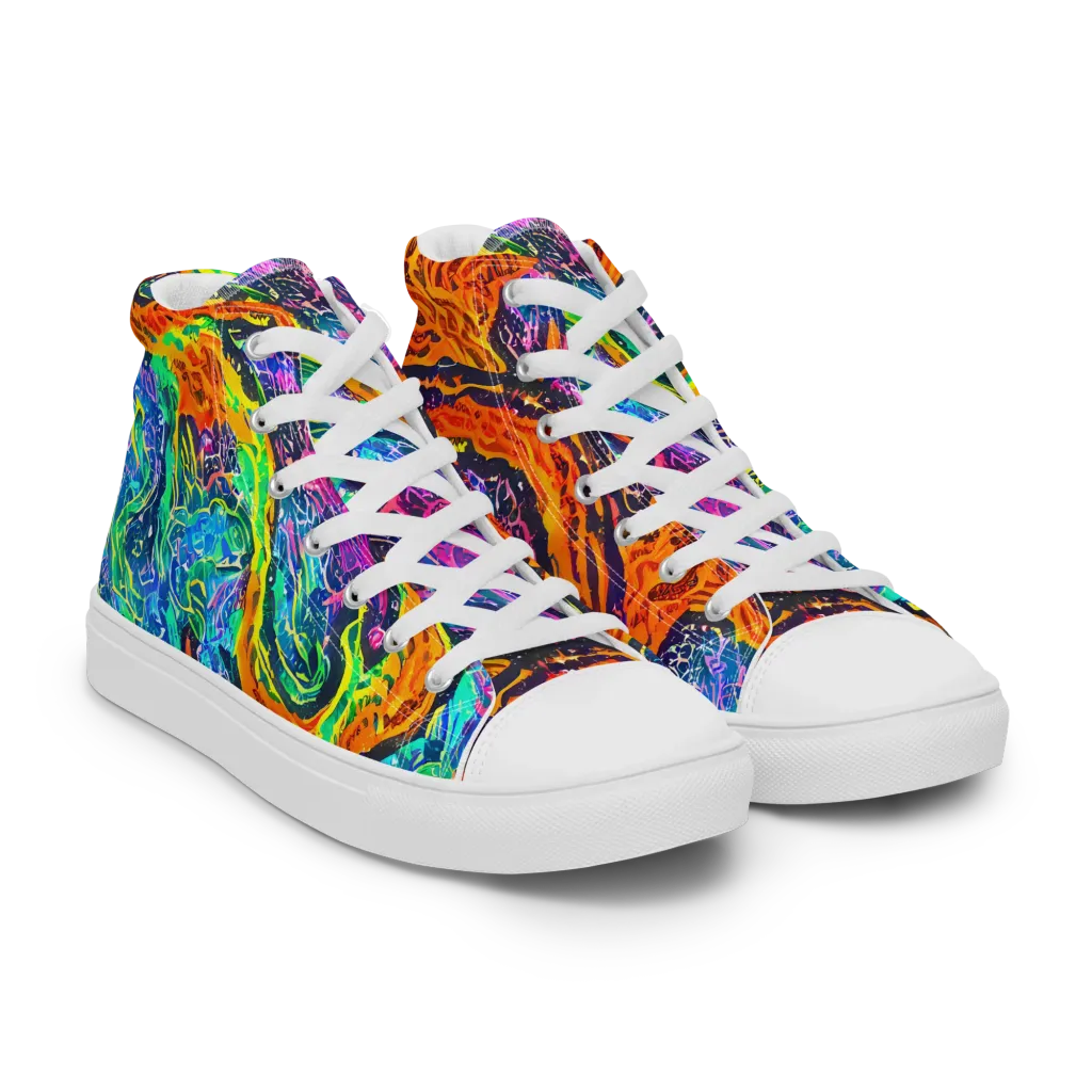 Citrus Abyss on Women's High Top Canvas Shoes — Right Front