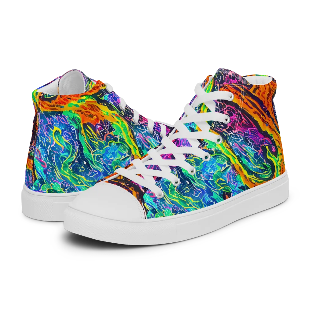 Citrus Abyss on Women's High Top Canvas Shoes — Left