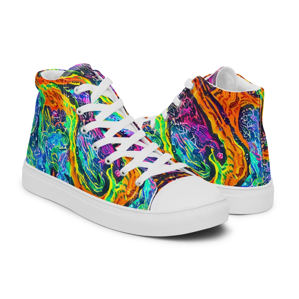 Citrus Abyss on Women's High Top Canvas Shoes — Right