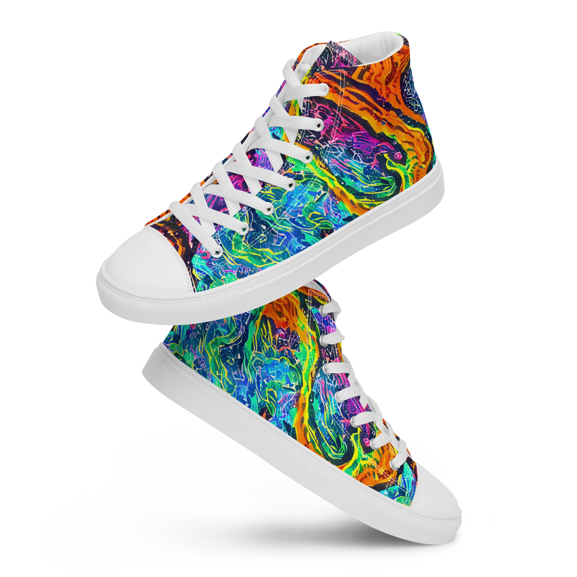 Citrus Abyss on Women's High Top Canvas Shoes — Front