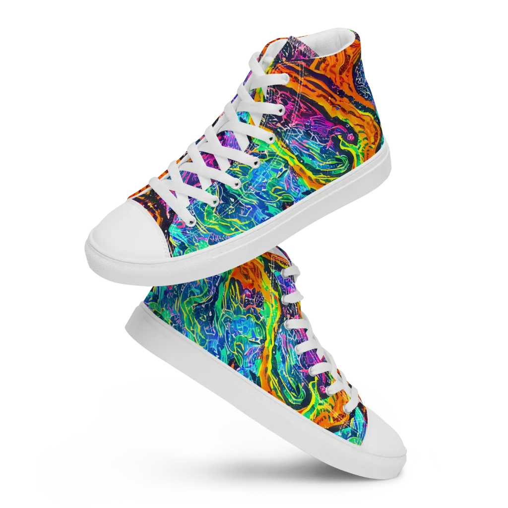 Citrus Abyss on Women's High Top Canvas Shoes — Front
