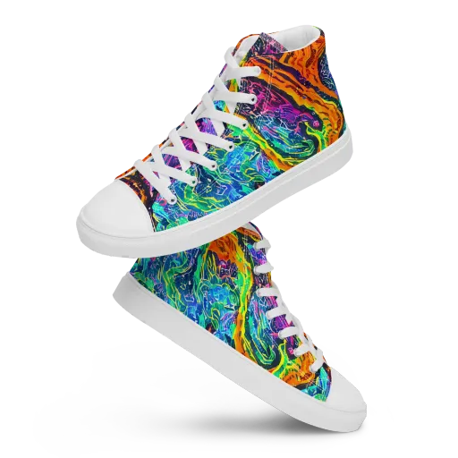 Citrus Abyss on a Women's High Top Canvas Shoes