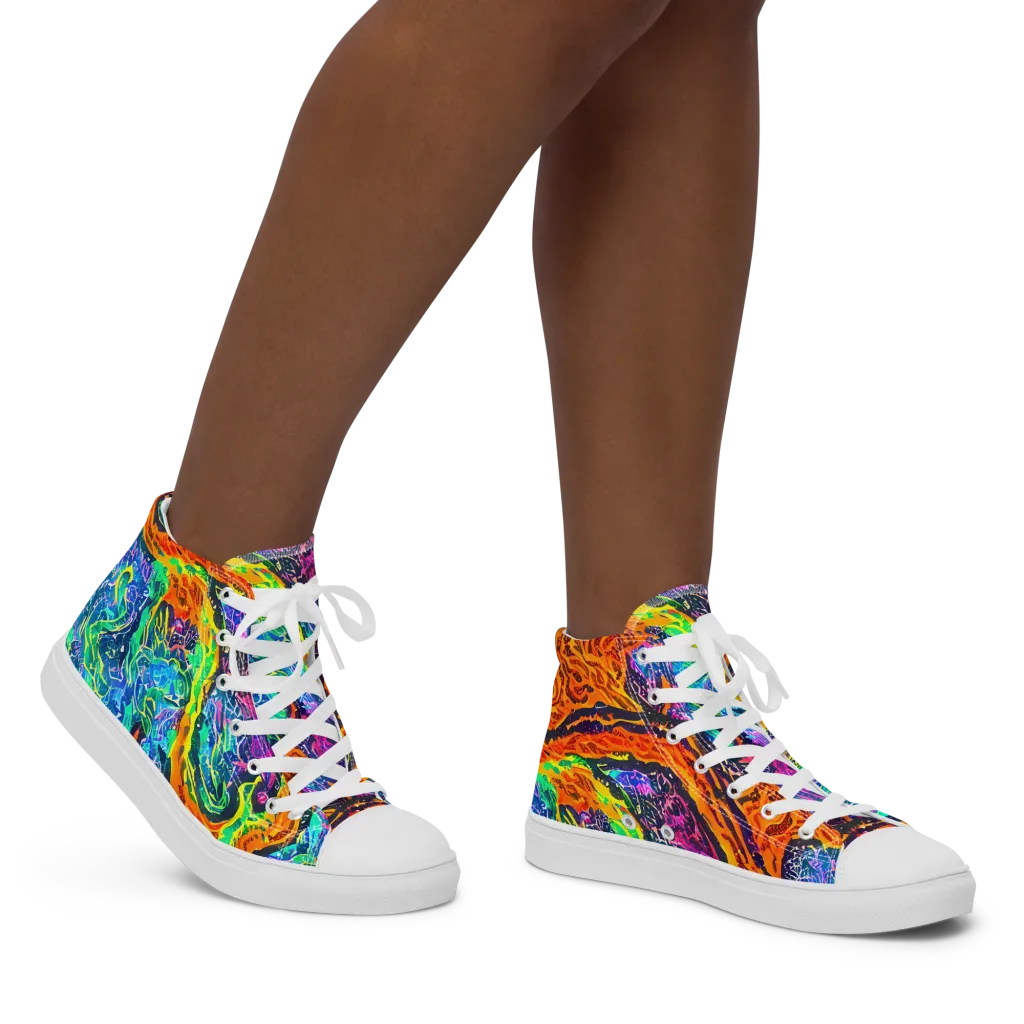 Citrus Abyss on Women's High Top Canvas Shoes — Right