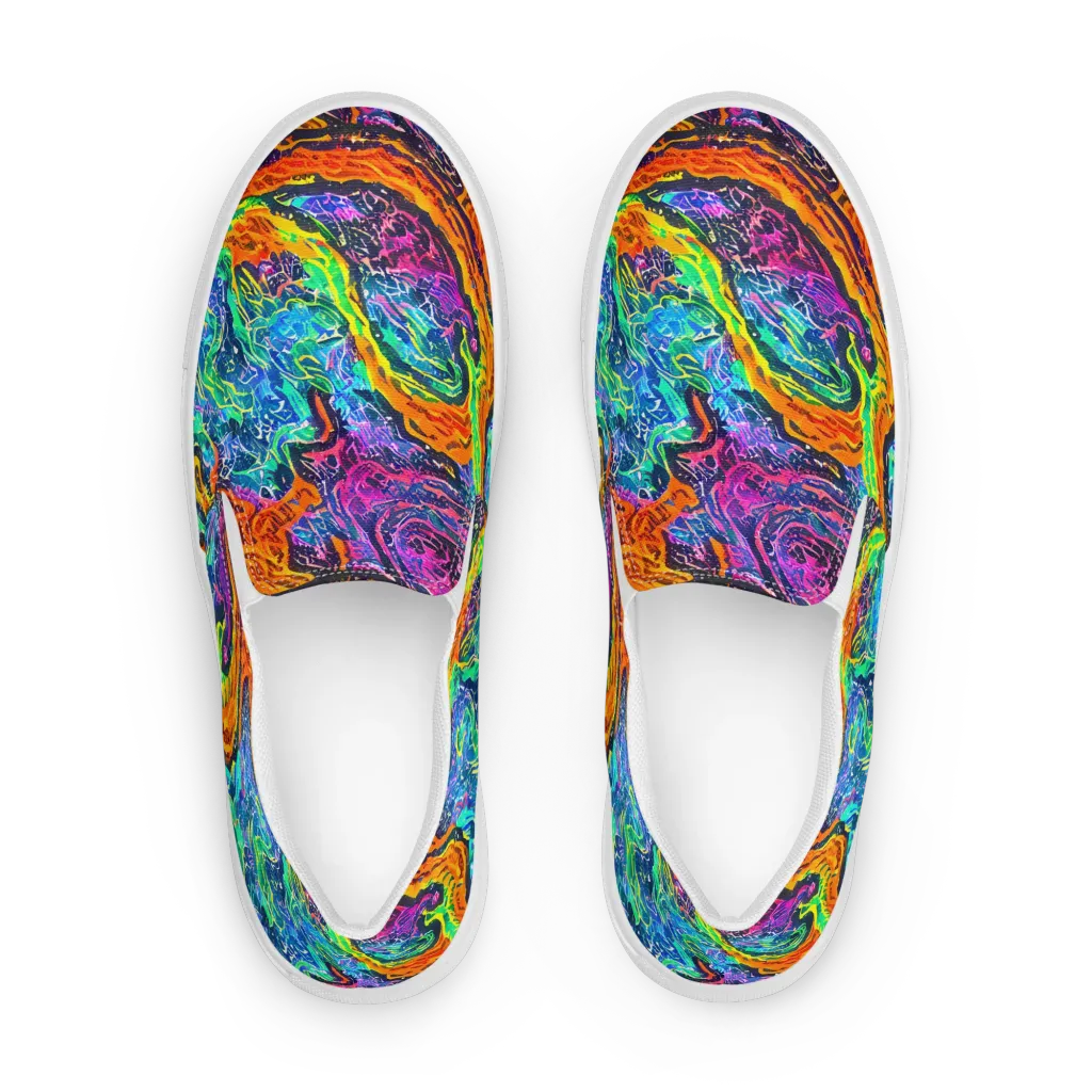 Citrus Abyss on Men's Slip-On Canvas Shoes — Front
