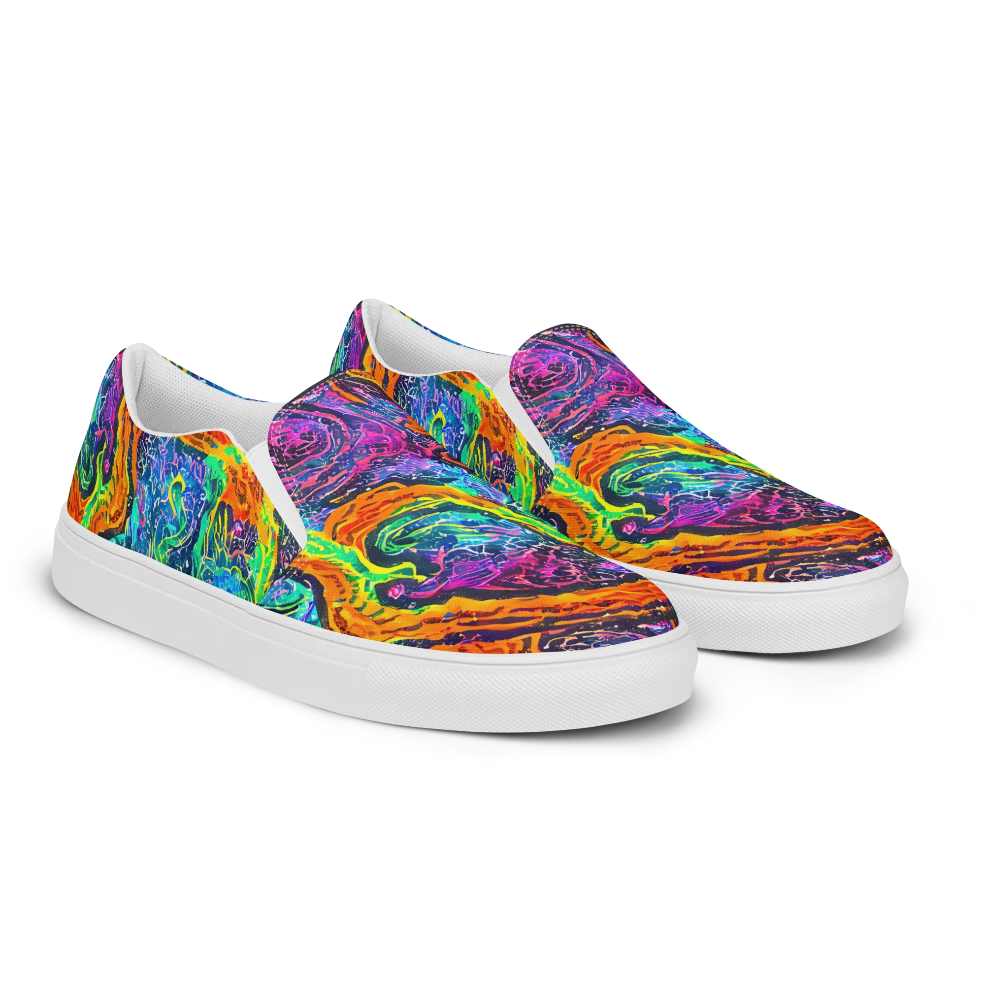 Citrus Abyss on Men's Slip-On Canvas Shoes — Right Front