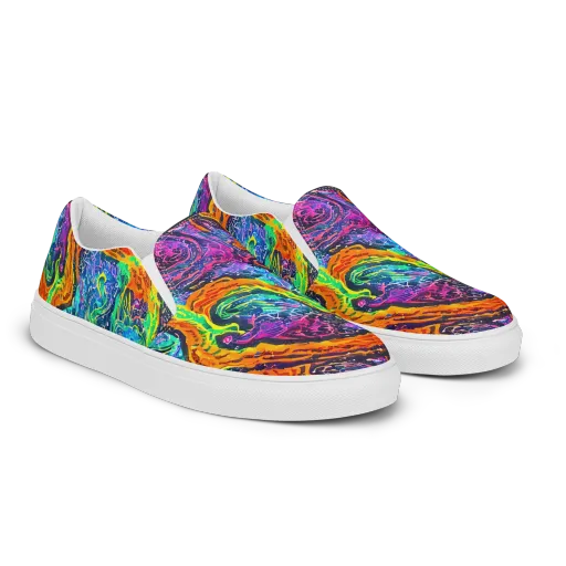 Citrus Abyss on a Men's Slip-On Canvas Shoes