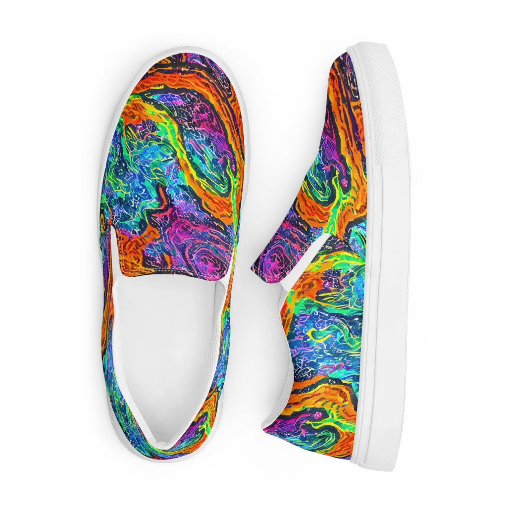 Citrus Abyss on Men's Slip-On Canvas Shoes — Front