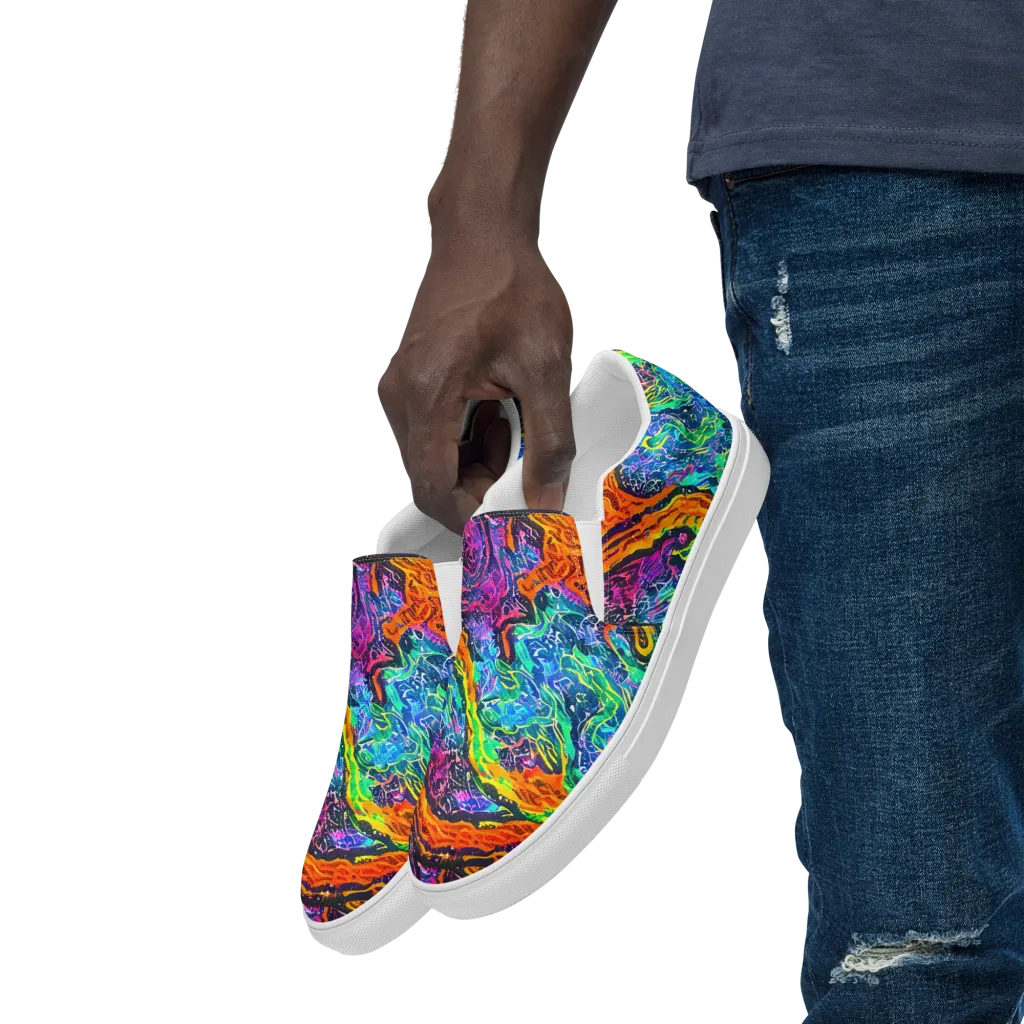 Citrus Abyss on Men's Slip-On Canvas Shoes — Left Front