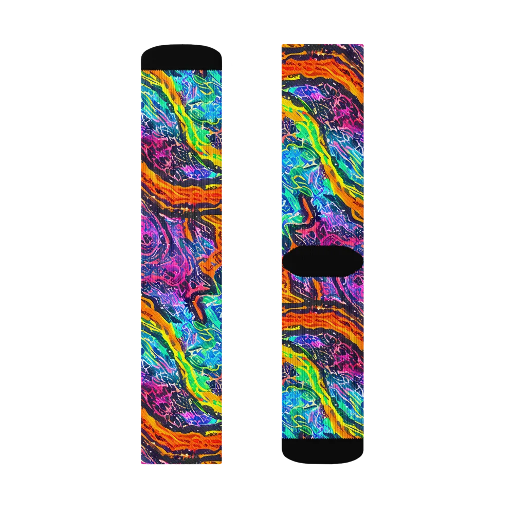 Citrus Abyss on Socks — Left Sock