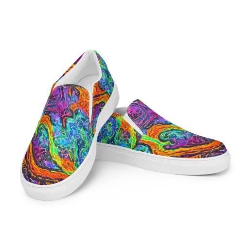 Citrus Abyss on a Women's Slip-On Canvas Shoes