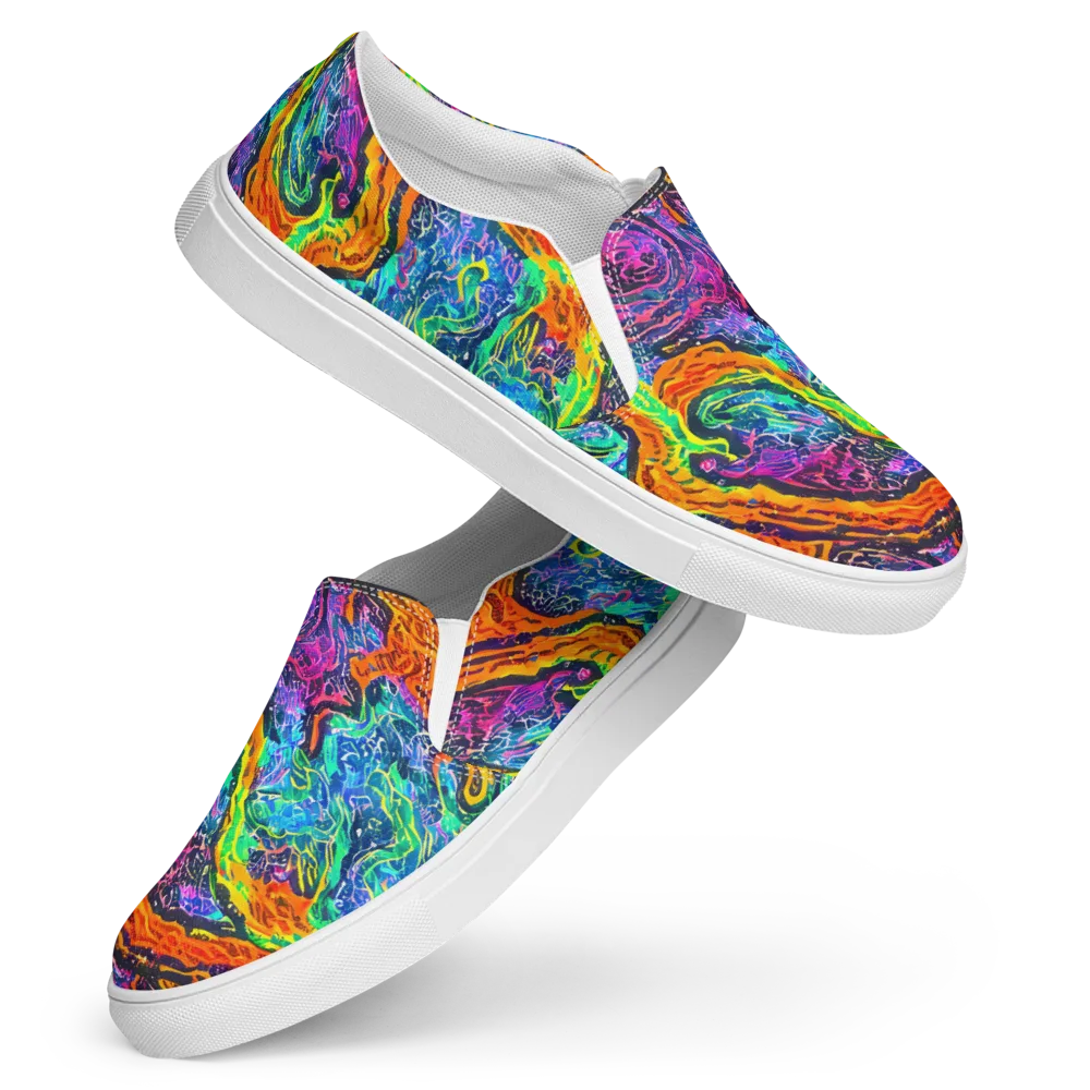 Citrus Abyss on Women's Slip-On Canvas Shoes — Front