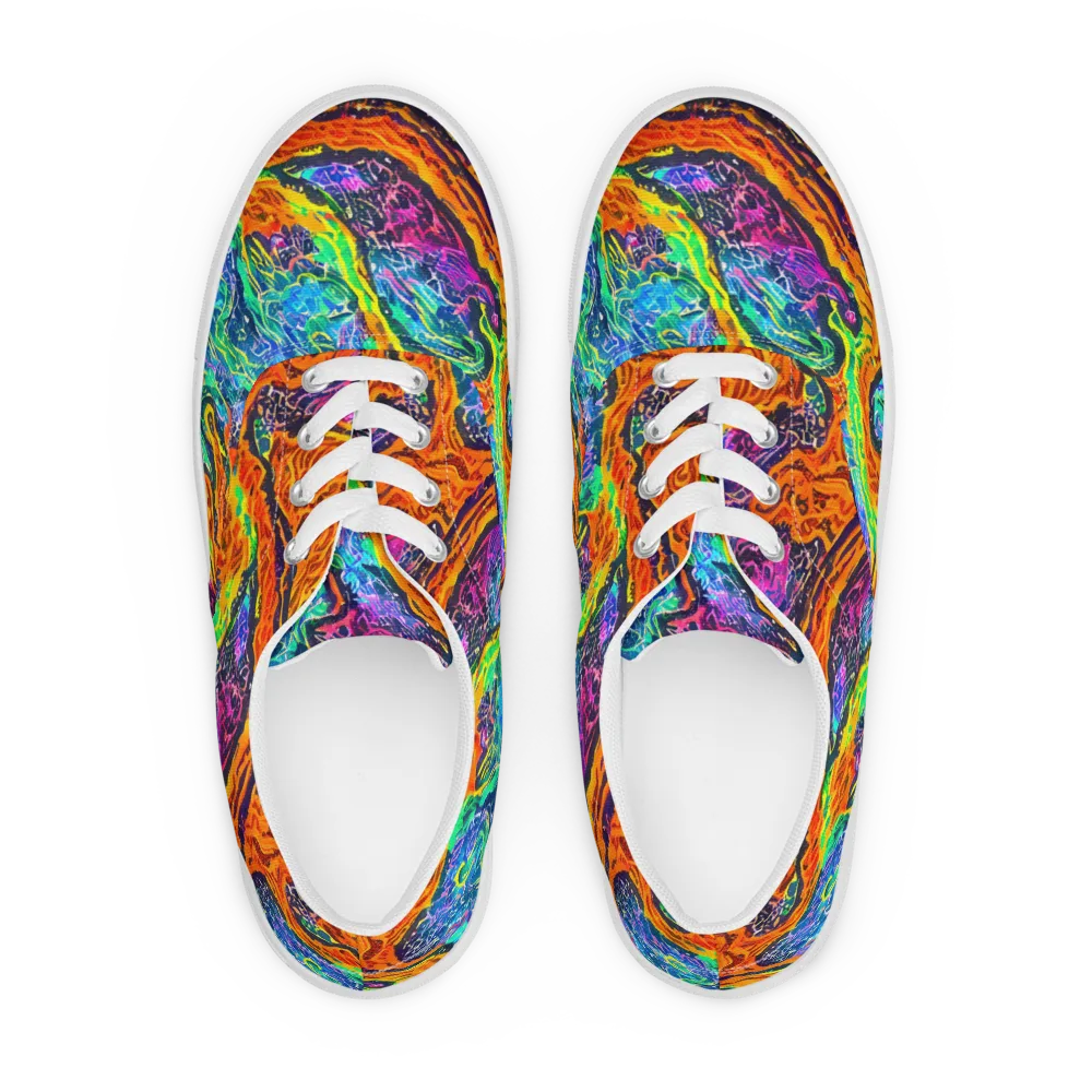 Citrus Abyss on Men's Lace-Up Canvas Shoes — Front