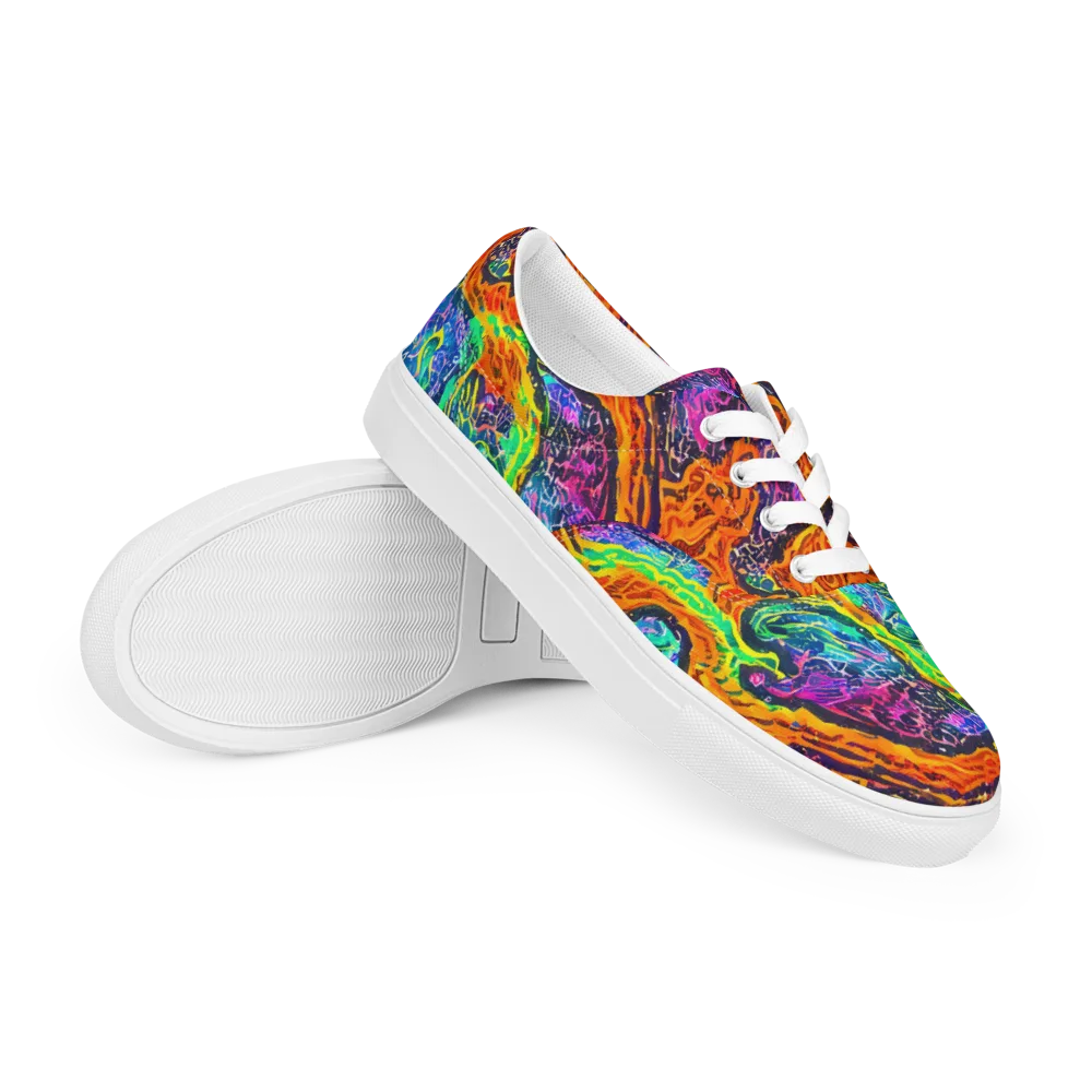 Citrus Abyss on Men's Lace-Up Canvas Shoes — Right Front