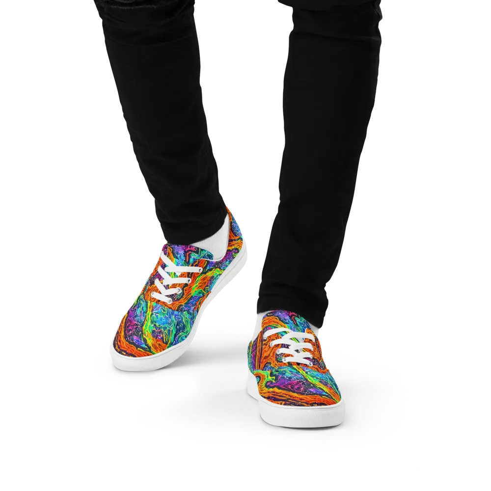 Citrus Abyss on Men's Lace-Up Canvas Shoes — Front