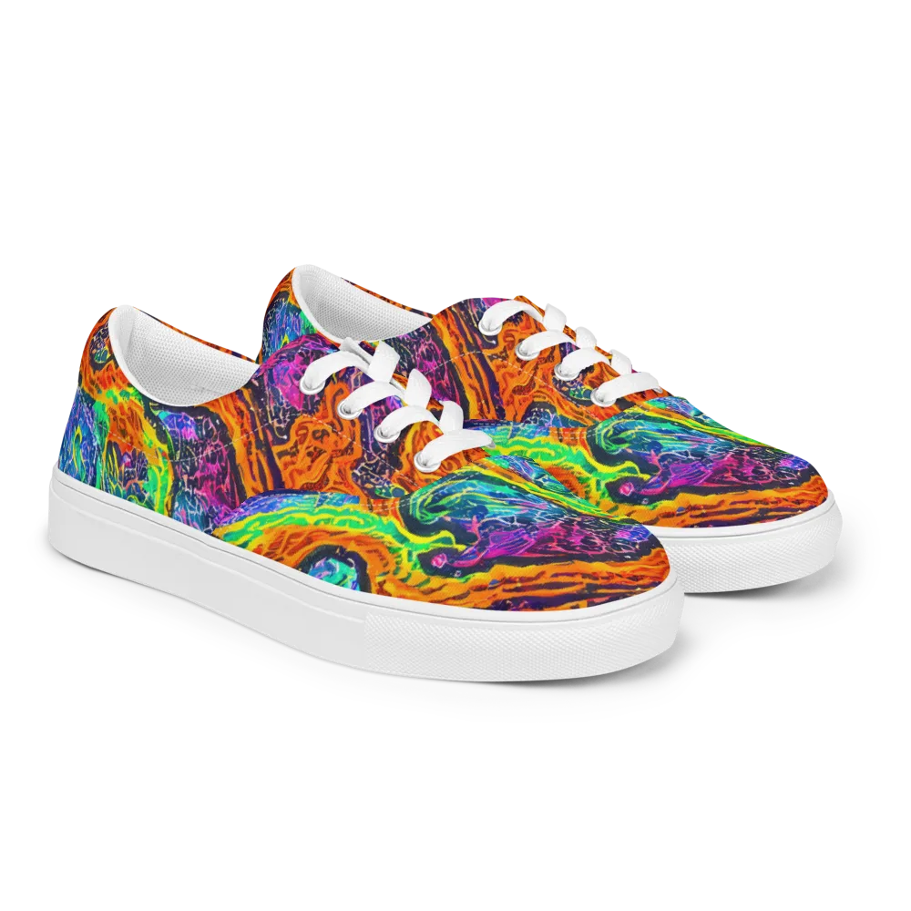 Citrus Abyss on Men's Lace-Up Canvas Shoes — Right Front