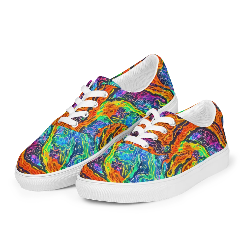 Citrus Abyss on Men's Lace-Up Canvas Shoes — Left Front