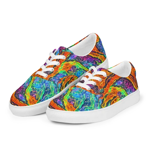 Citrus Abyss on a Men's Lace-Up Canvas Shoes
