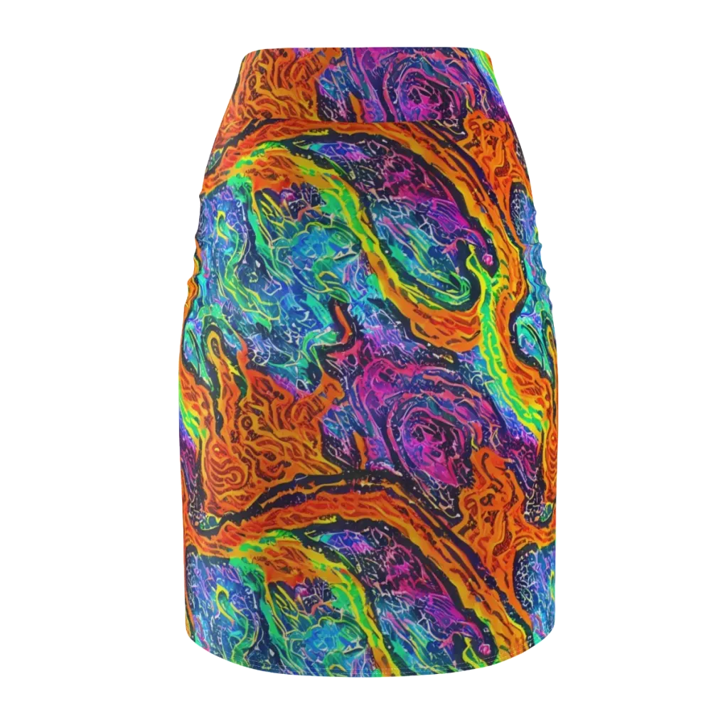 Citrus Abyss on Pencil Skirt — Back