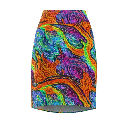 Citrus Abyss on a Pencil Skirt
