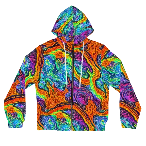 Citrus Abyss on a Women's Full-Zip Hoodie