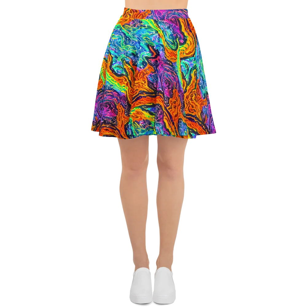 Citrus Abyss on Skater Skirt — Front