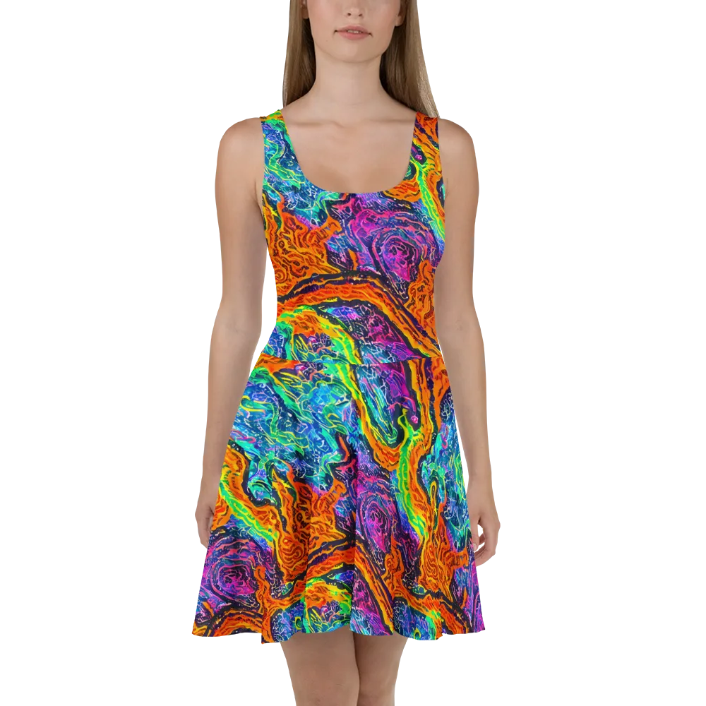 Citrus Abyss on Skater Dress — Front