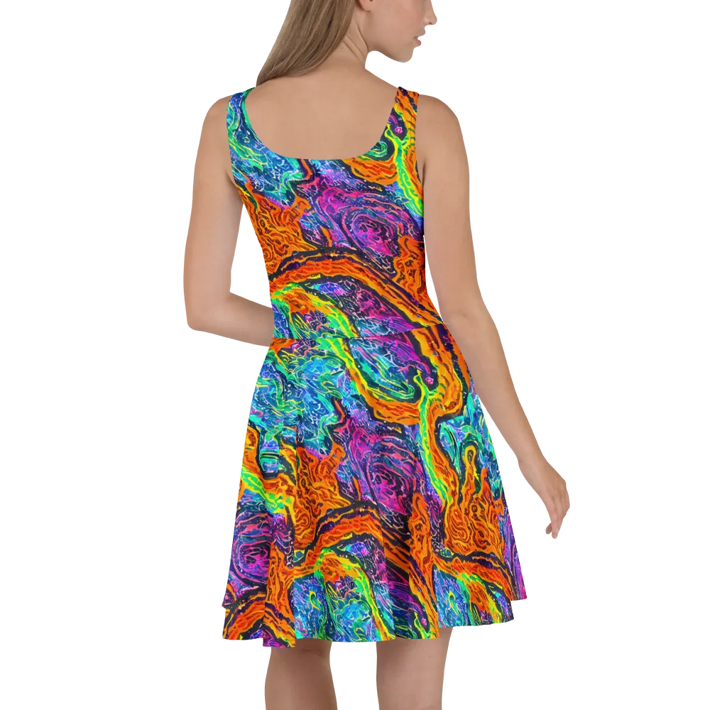 Citrus Abyss on Skater Dress — Back