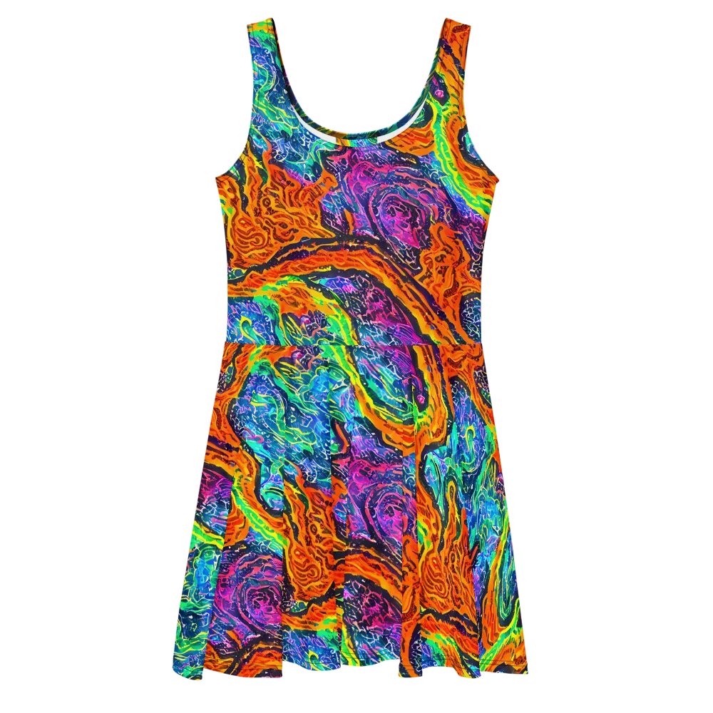Citrus Abyss on Skater Dress — Front