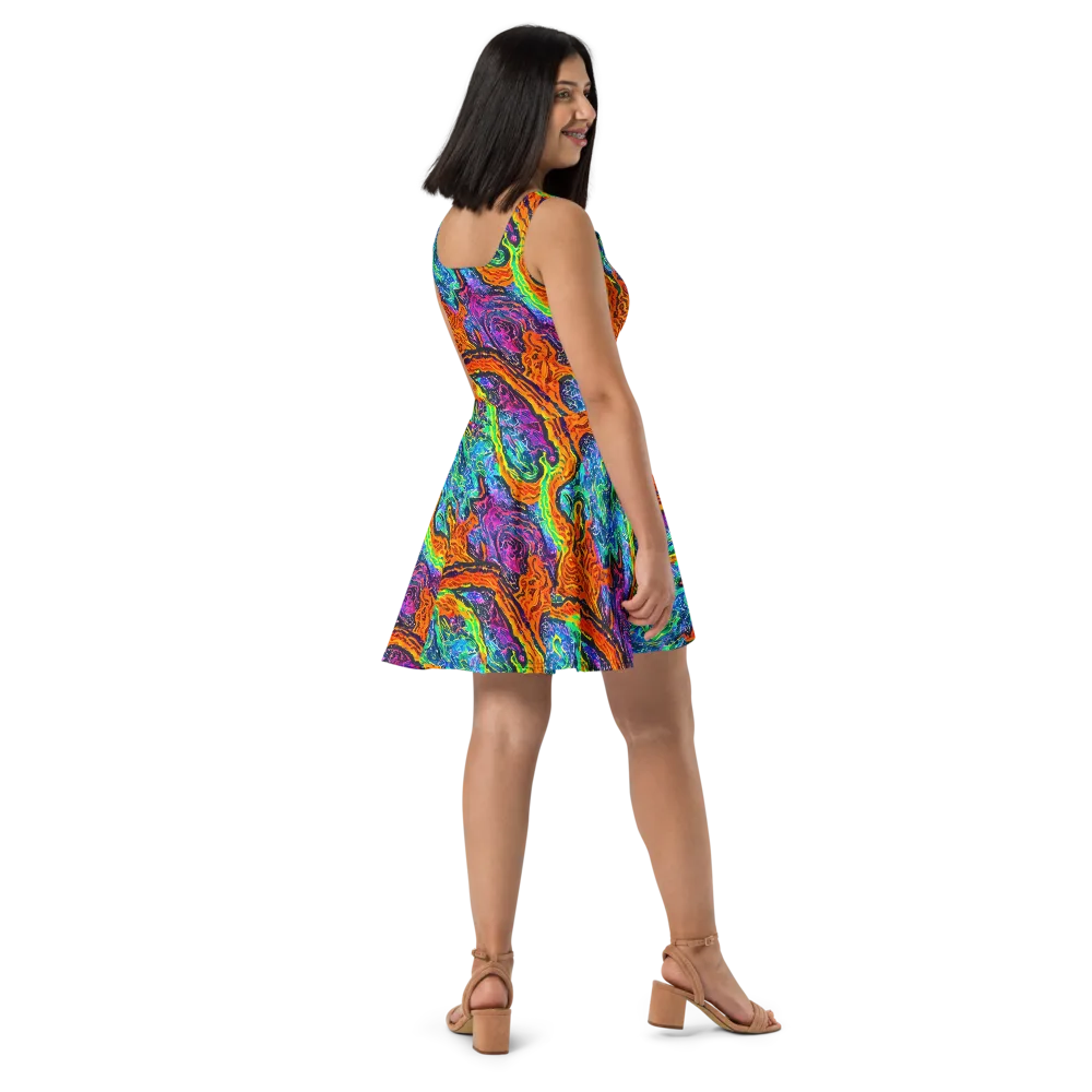 Citrus Abyss on Skater Dress — Right