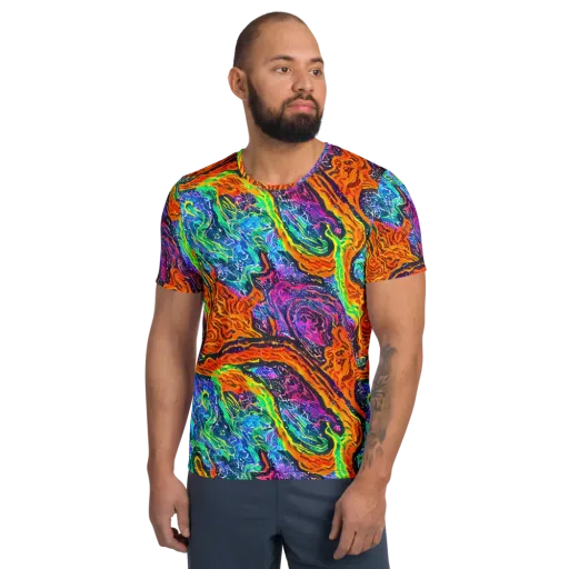 Citrus Abyss on a Men's Athletic T-Shirt