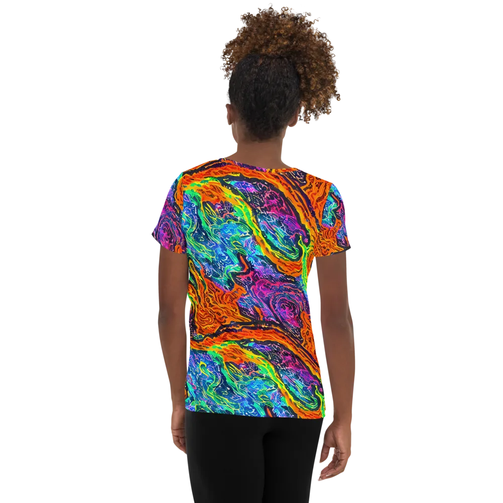 Citrus Abyss on Women's Athletic T-Shirt — Back