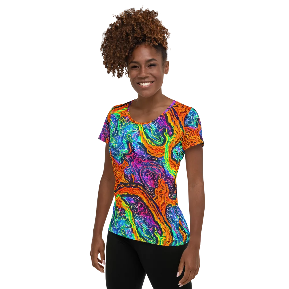 Citrus Abyss on Women's Athletic T-Shirt — Left
