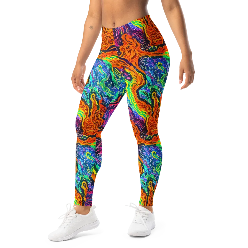 Citrus Abyss on Leggings — Left Front