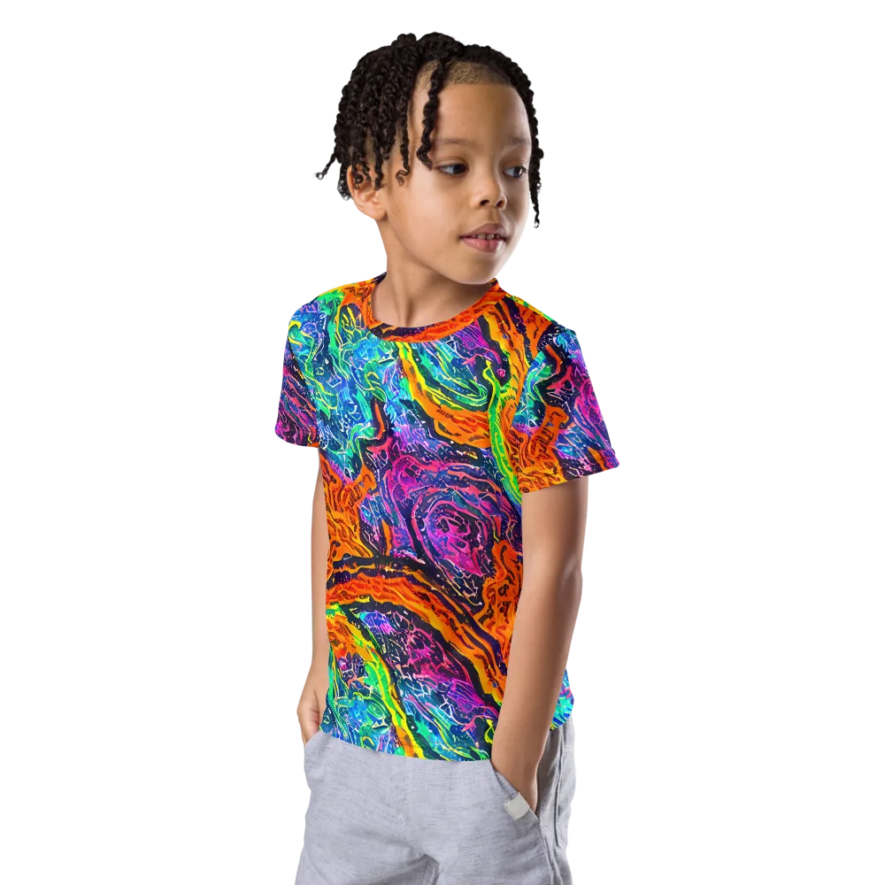 Citrus Abyss on Kids Crew Neck T-Shirt — Left Front