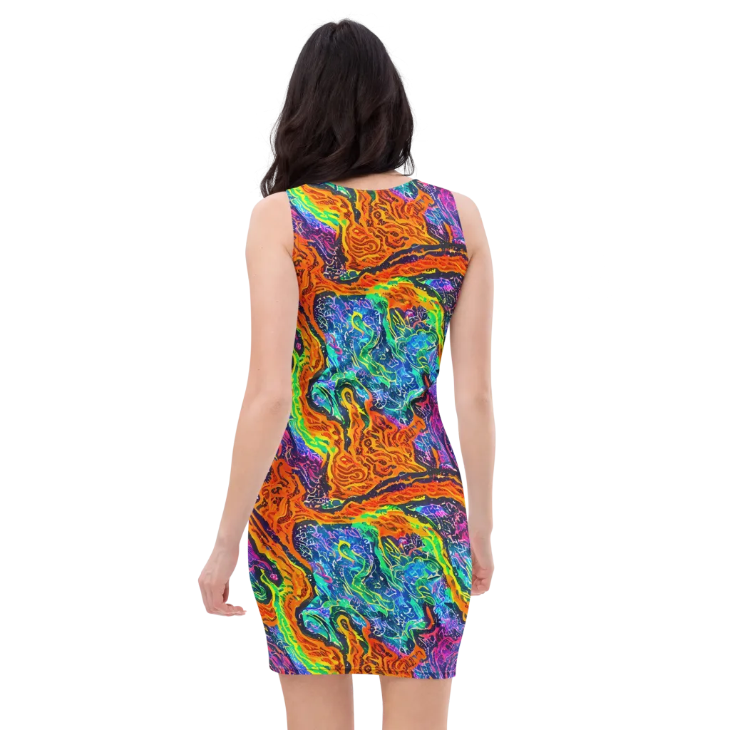 Citrus Abyss on Bodycon Dress — Back