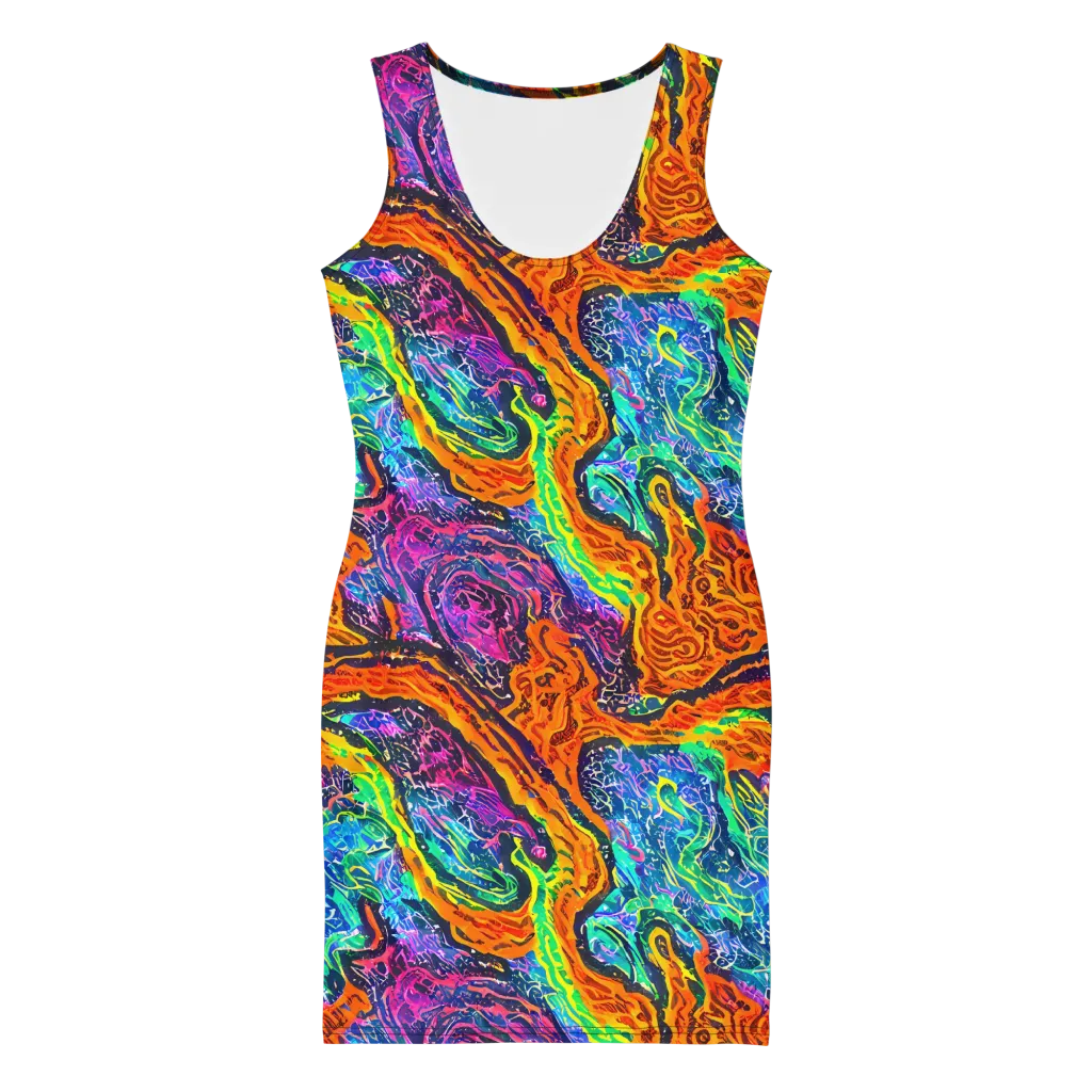 Citrus Abyss on Bodycon Dress — Front