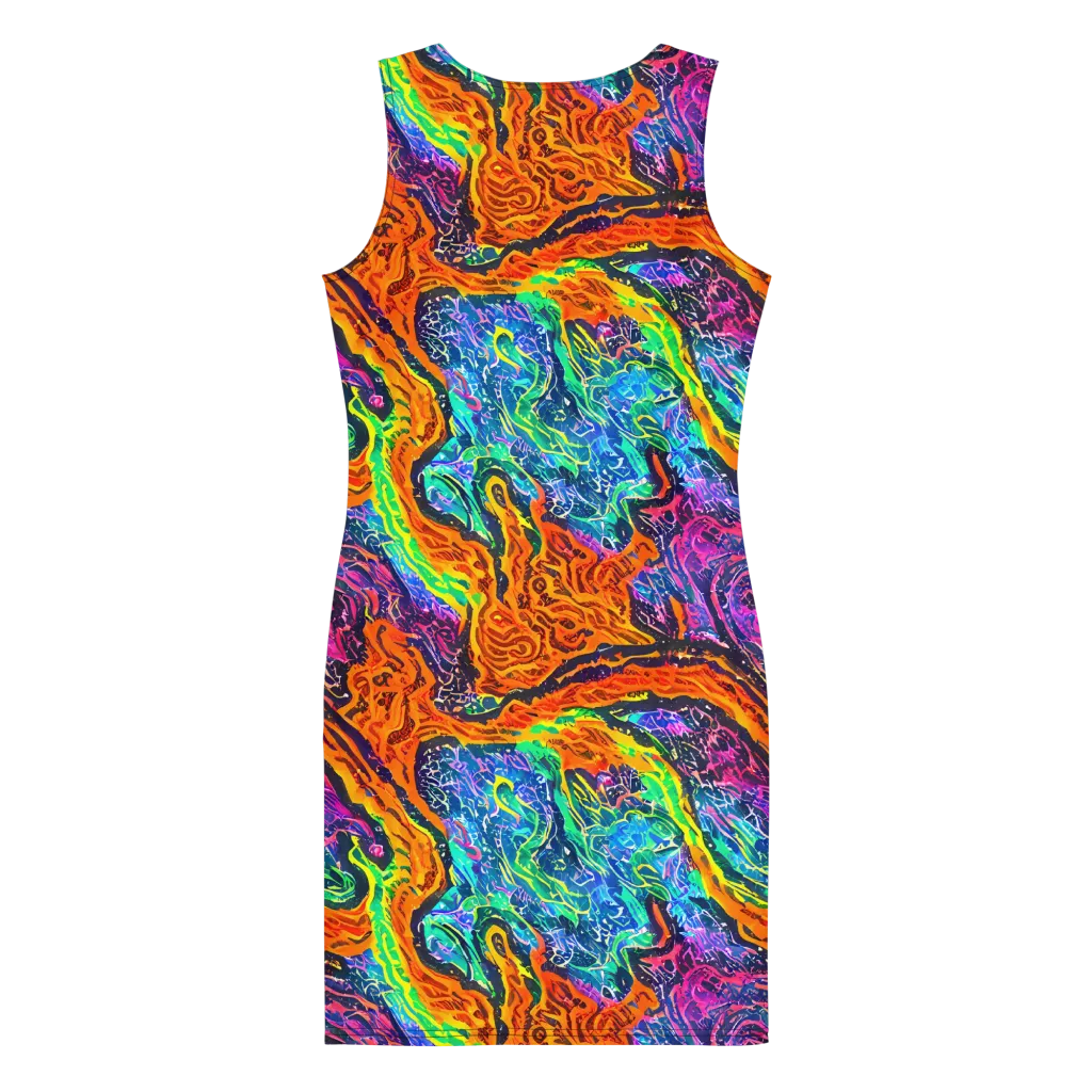 Citrus Abyss on Bodycon Dress — Back