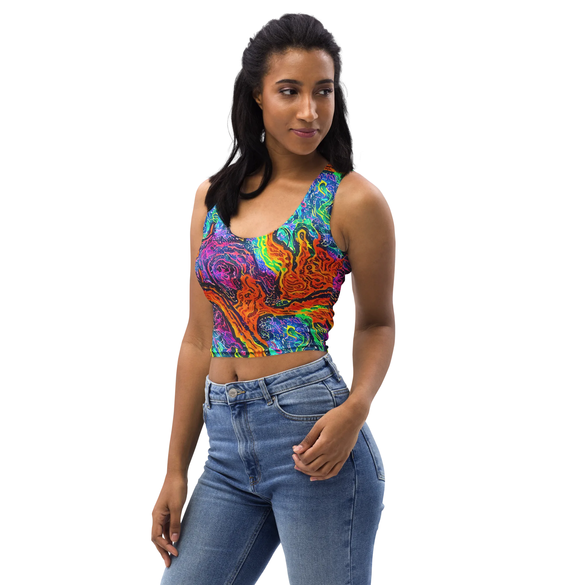 Citrus Abyss on Crop Top — Left Front