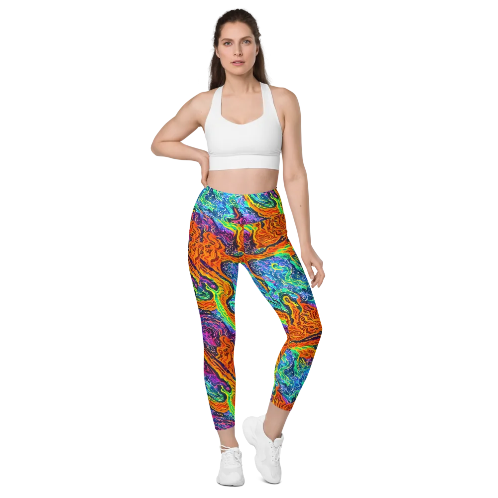 Citrus Abyss on Leggings with Pockets — Front