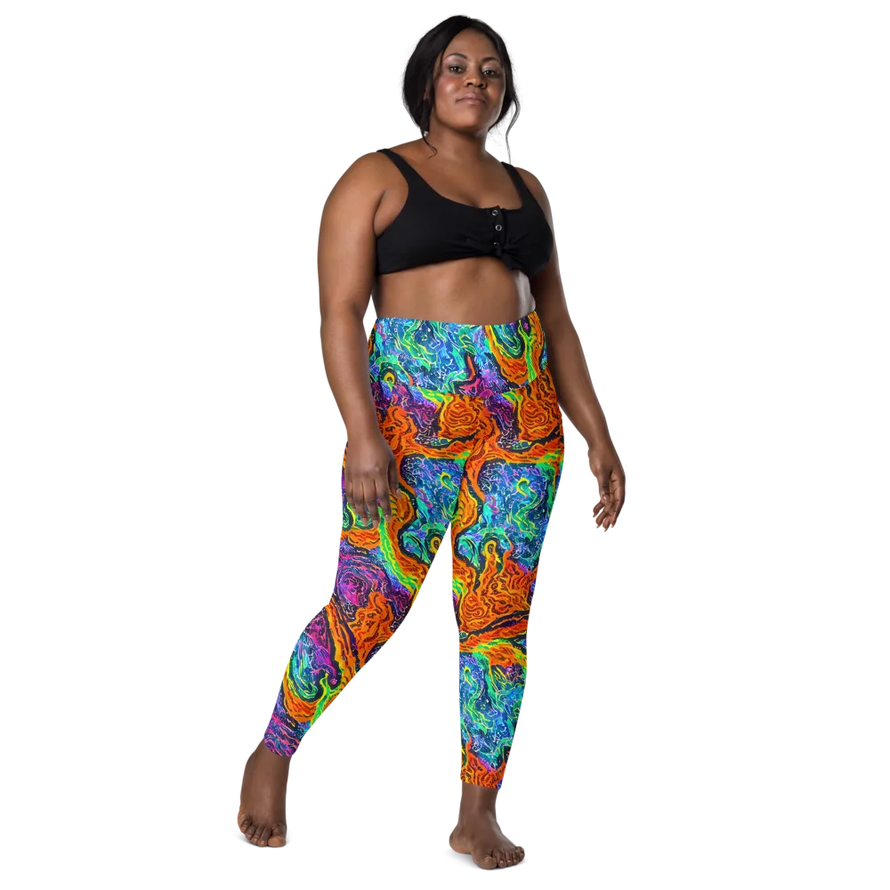 Citrus Abyss on Leggings with Pockets — Front